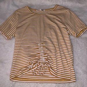 tie front drawstring crop-top